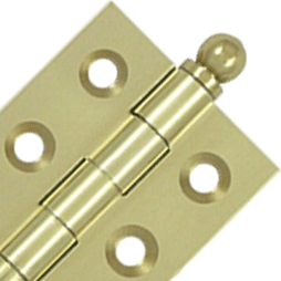 DELTANA 2 Inch x 1 1/2 Inch Solid Brass Cabinet Hinges (Unlacquered Brass Finish)