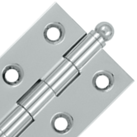 2 1/2 Inch x 1 11/16 Inch Solid Brass Cabinet Hinges (Polished Chrome Finish) DELTANA