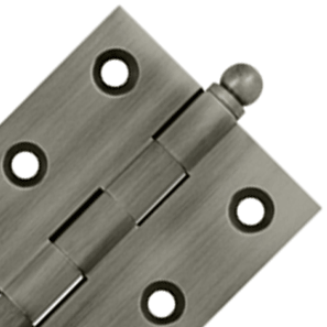 2 1/2 Inch x 2 Inch Solid Brass Cabinet Hinges (Antique Nickel Finish) DELTANA