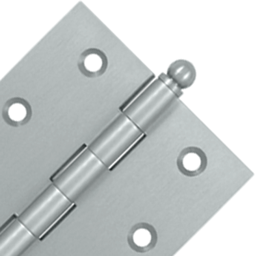 DELTANA 2 1/2 Inch x 2 1/2 Inch Solid Brass Cabinet Hinges (Brushed Chrome Finish)