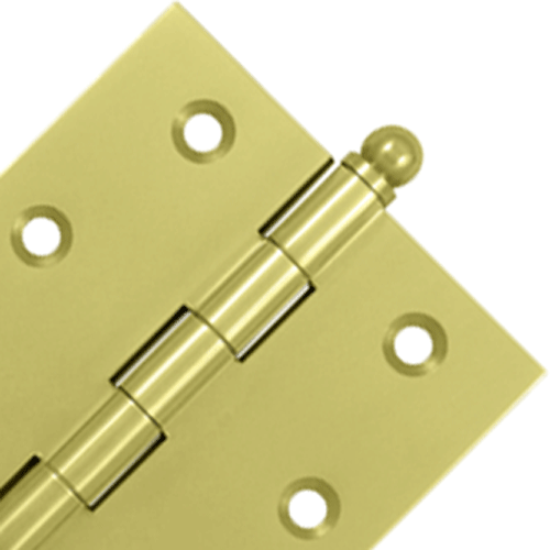 DELTANA 2 1/2 Inch x 2 1/2 Inch Solid Brass Cabinet Hinges (Polished Brass)