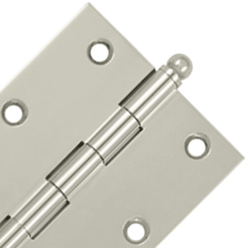 DELTANA 3 Inch x 2 1/2 Inch Solid Brass Cabinet Hinges (Polished Nickel Finish)