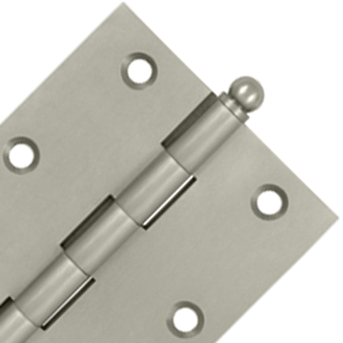 DELTANA 3 Inch x 2 1/2 Inch Solid Brass Cabinet Hinges (Brushed Nickel Finish)