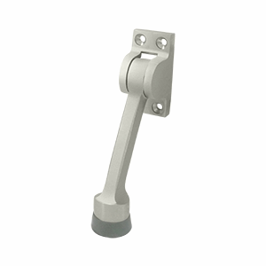 DELTANA 4 Inch Solid Brass Kickdown Door Holder (Brushed Nickel Finish)