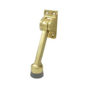 DELTANA 4 Inch Solid Brass Kickdown Door Holder (Polished Brass Finish)