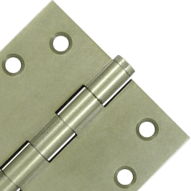 DELTANA 4 X 4 Inch Solid Brass Hinge Interchangeable Finials (Square Corner, White Bronze Light Finish)