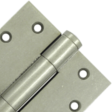 DELTANA 4 1/2 Inch X 4 1/2 Inch Solid Brass Hinge Interchangeable Finials (White Bronze Light Finish)