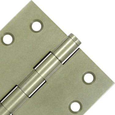 DELTANA 4 Inch X 4 Inch Solid Brass Hinge Interchangeable Finials (Square Corner, White Bronze Light Finish)