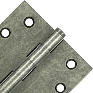 DELTANA 4 Inch X 4 Inch Solid Brass Hinge Interchangeable Finials (Square Corner, White Bronze Medium Finish)