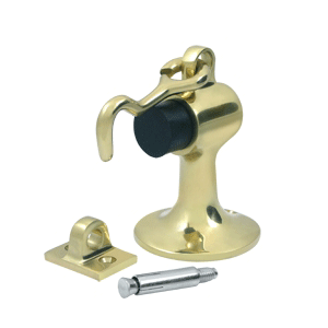 DELTANA Heavy Duty Cement Floor Mounted Bumper Door Stop Polished Brass Finish