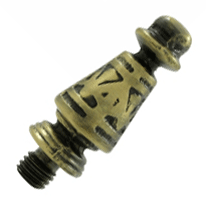 DELTANA 1 7/16 Inch Solid Brass Ornate Hinge Finial (Antique Brass Finish)