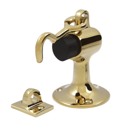 DELTANA Heavy Duty Floor Mounted Bumper Door Stop (Polished Brass Finish)