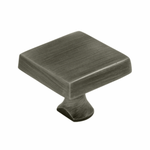 DELTANA 1 Inch Deltana Solid Brass Square Knob (Antique Nickel Finish)