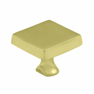 DELTANA 1 Inch Deltana Solid Brass Square Knob (Polished Brass Finish)