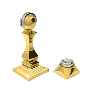 DELTANA Baseboard/Floor Magnetic Door Hold / Door Stop (Polished Brass Finish)