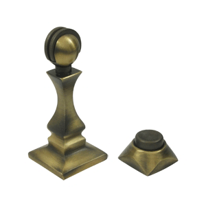 DELTANA Baseboard/Floor Magnetic Door Hold / Door Stop (Antique Brass Finish)