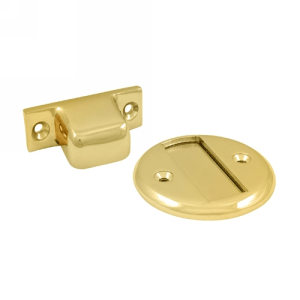 DELTANA Baseboard Magnetic Door Hold / Door Stop (Polished Brass)