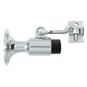 DELTANA Heavy Duty Wall Mounted Bumper Door Stop (Polished Chrome Finish)