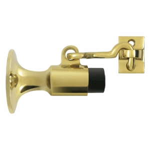 DELTANA Heavy Duty Wall Mounted Bumper Door Stop (Polished Brass Finish)