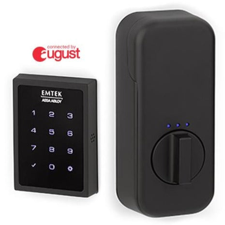 EMTEK Emtek EMPowered™ Motorized Touchscreen SMART Keypad Deadbolt - Connected by August (Flat Black Finish)