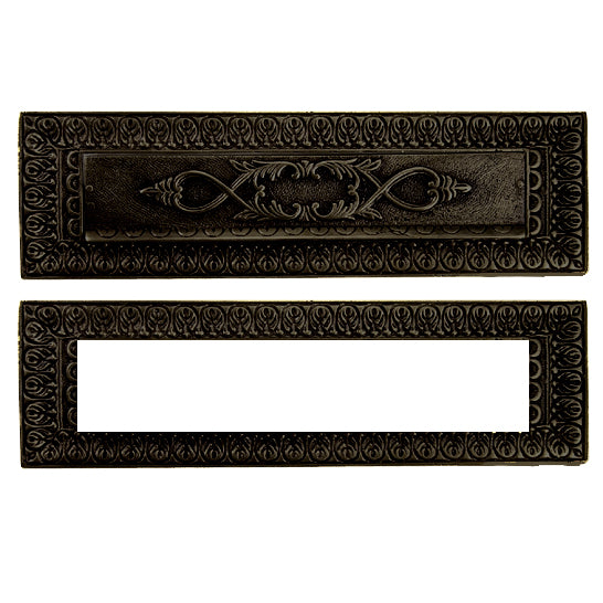 COPPER MOUNTAIN HARDWARE Antique Front Door Mail Slot - Victorian Style (Flat Black Finish)