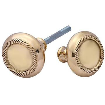 COPPER MOUNTAIN HARDWARE Solid Brass Georgian Roped Spare Door Knob Set (Polished Brass)