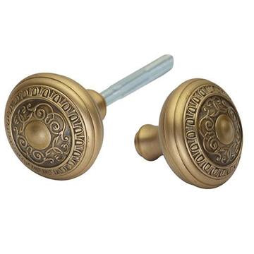 COPPER MOUNTAIN HARDWARE Traditional Egg and Dart Spare Door Knob Set (Antique Brass)