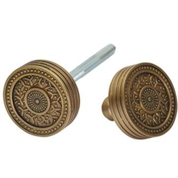 COPPER MOUNTAIN HARDWARE 2 1/4 Inch Rice Pattern Spare Door Knob Set (Antique Brass)