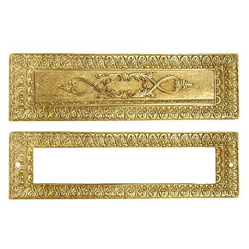 COPPER MOUNTAIN HARDWARE Antique Front Door Mail Slot - Victorian Style (Lacquered Brass Finish)