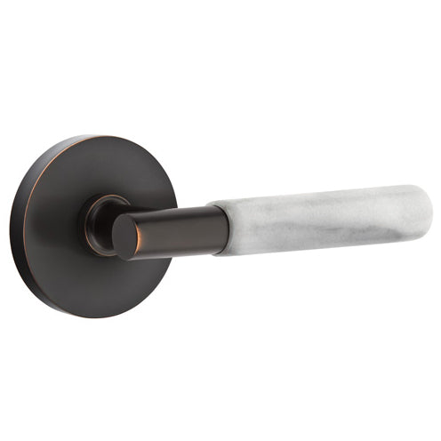 EMTEK Emtek T-Bar White Marble Lever With Disk Rosette (Several Finishes Available)