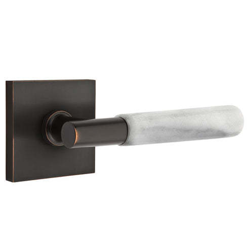 EMTEK Emtek T-Bar White Marble Lever With Square Rosette (Several Finishes Available)