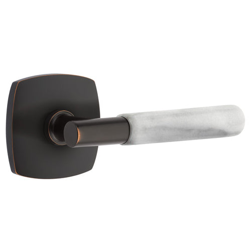 EMTEK Emtek T-Bar White Marble Lever With Urban Modern Rosette (Several Finishes Available)