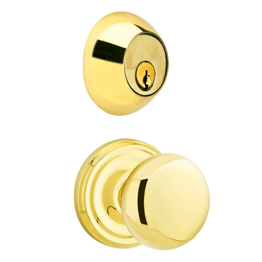 EMTEK Emtek Regular Entryway Set with Providence Round Brass Knob (Several Finishes Available)