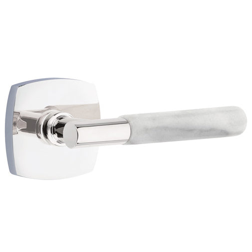 EMTEK Emtek T-Bar White Marble Lever With Urban Modern Rosette (Several Finishes Available)