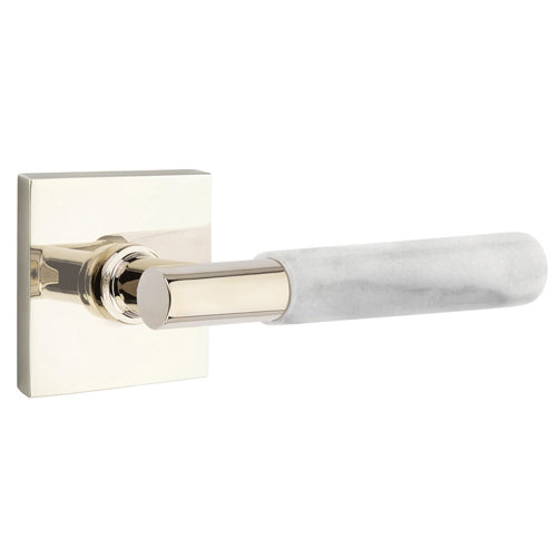 EMTEK Emtek T-Bar White Marble Lever With Square Rosette (Several Finishes Available)