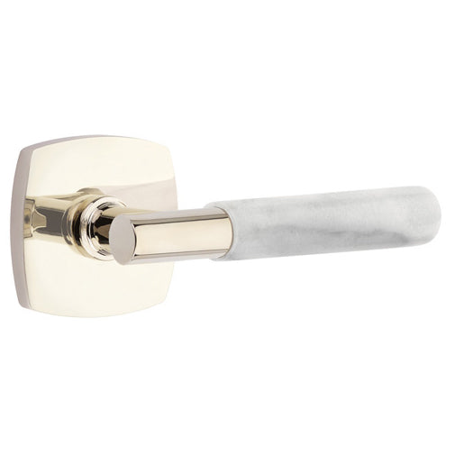 EMTEK Emtek T-Bar White Marble Lever With Urban Modern Rosette (Several Finishes Available)