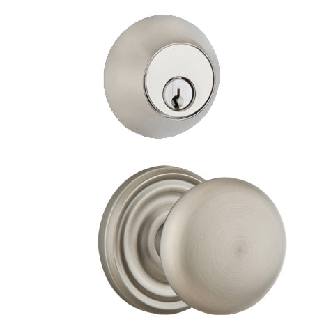 EMTEK Emtek Regular Entryway Set with Providence Round Brass Knob (Several Finishes Available)