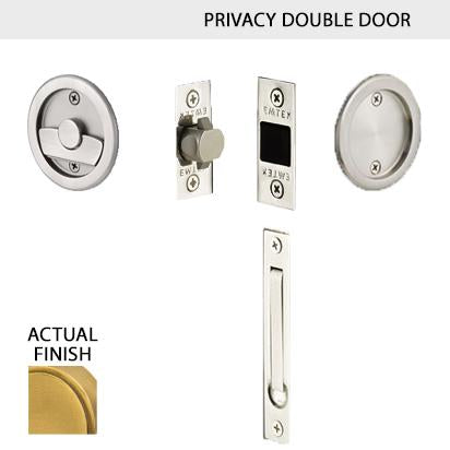 EMTEK Round Solid Brass Pocket Door Tubular Double Door Set (Several Finish Options)