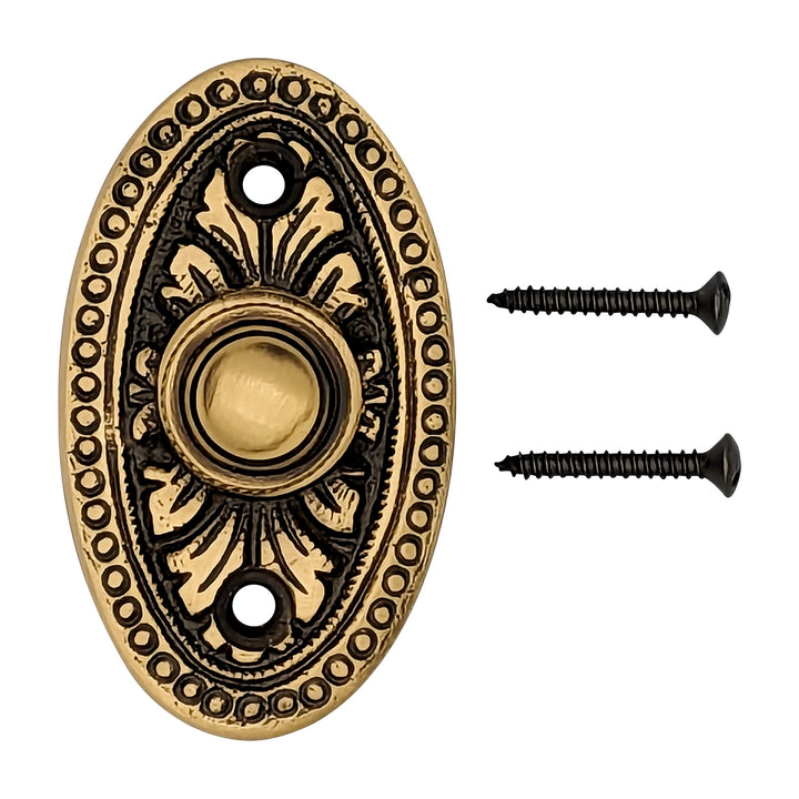 COPPER MOUNTAIN HARDWARE Brass Doorbell Push Button Avalon Style (Several Finishes Available)