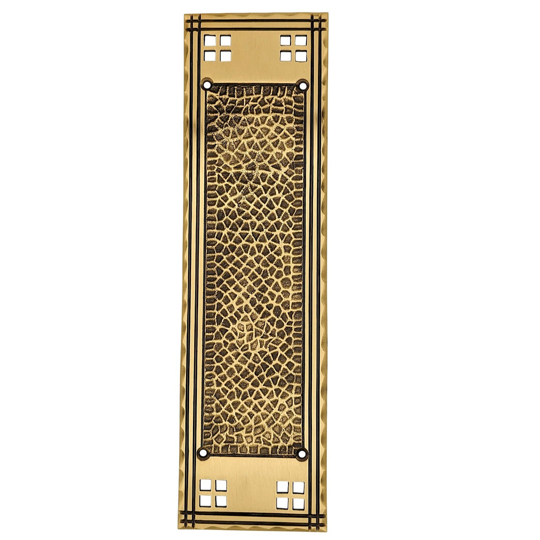 COPPER MOUNTAIN HARDWARE 12 Inch Craftsman Style Push Plate (Antique Brass Finish)