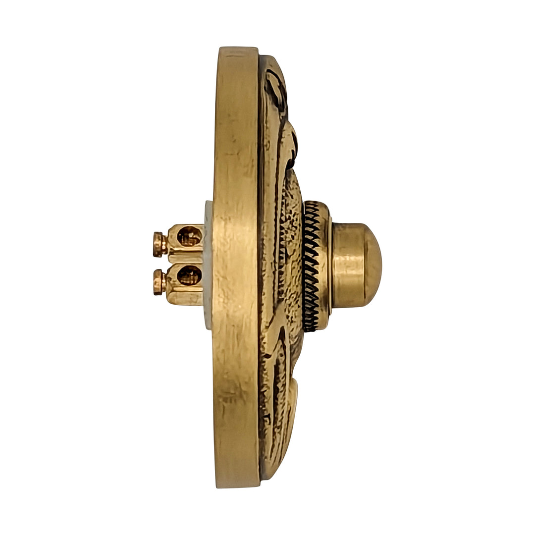 COPPER MOUNTAIN HARDWARE Lafayette Swirl Style Door Bell Push Button (Antique Brass Finish)