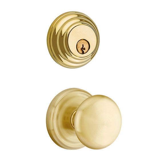 EMTEK Emtek Regular Low Profile Entryway Set with Providence Round Brass Knob (Several Finishes Available)