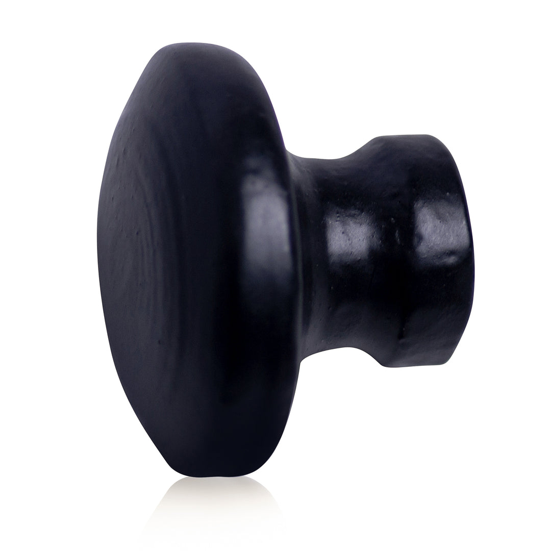 COPPER MOUNTAIN HARDWARE 1 3/8 Inch Solid Iron Round Cabinet Knob (Matte Black Finish)