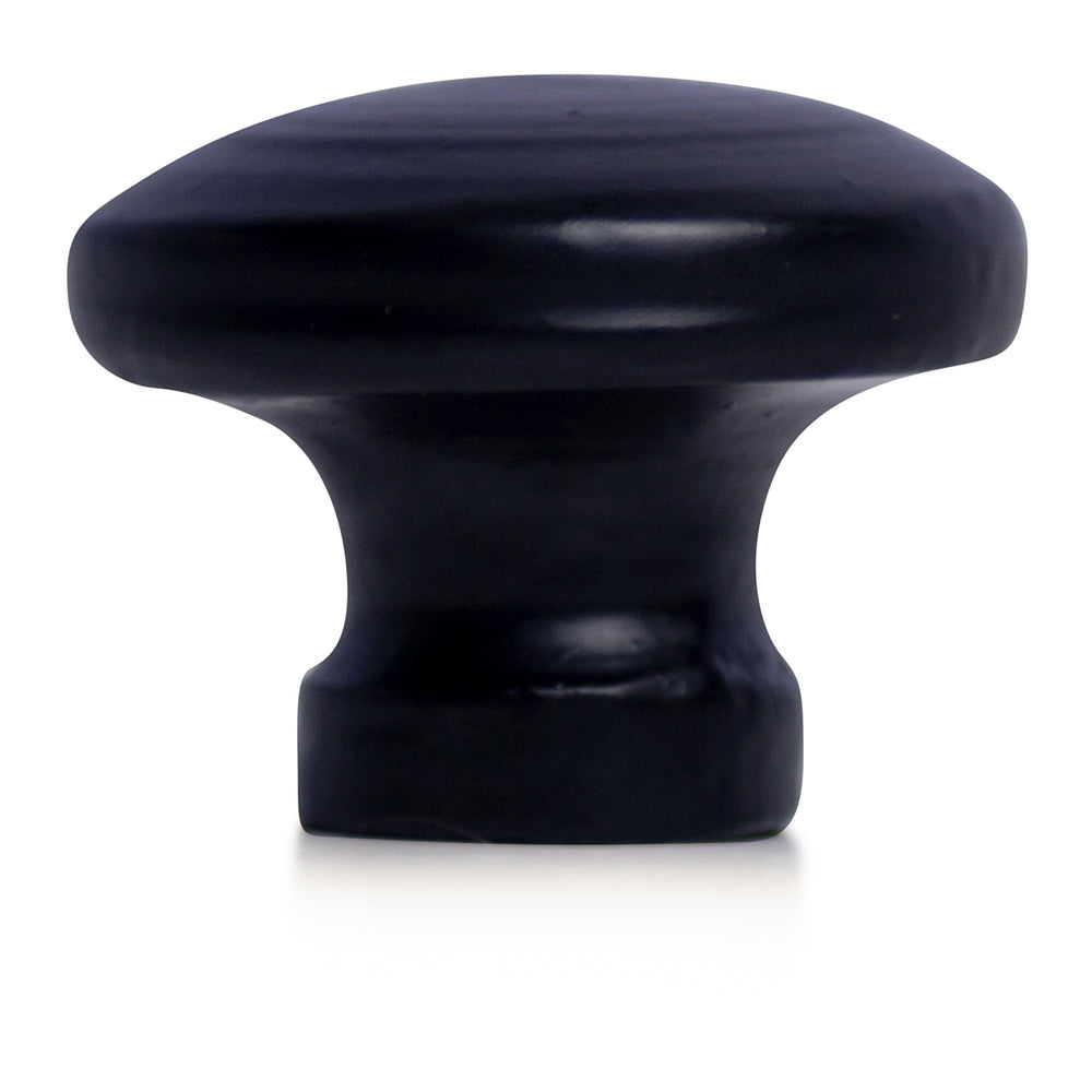 COPPER MOUNTAIN HARDWARE 1 3/8 Inch Solid Iron Round Cabinet Knob (Matte Black Finish)