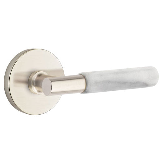 EMTEK Emtek T-Bar White Marble Lever With Disk Rosette (Several Finishes Available)