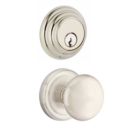 EMTEK Emtek Regular Low Profile Entryway Set with Providence Round Brass Knob (Several Finishes Available)