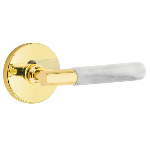 EMTEK Emtek T-Bar White Marble Lever With Disk Rosette (Several Finishes Available)