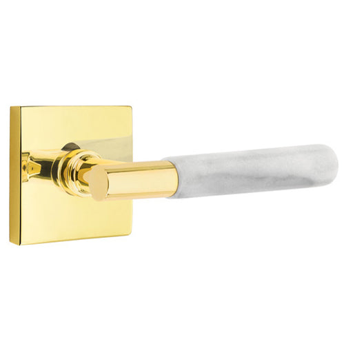 EMTEK Emtek T-Bar White Marble Lever With Square Rosette (Several Finishes Available)