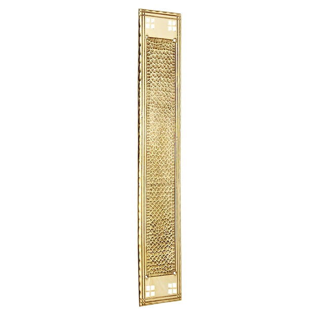 COPPER MOUNTAIN HARDWARE 18 Inch Craftsman Style Push Plate (Polished Brass Finish)