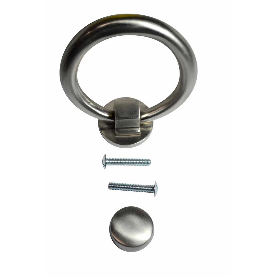 COPPER MOUNTAIN HARDWARE 5 1/2 Inch (3 1/2 Inch c-c) Solid Brass Traditional Ring Door Knocker (Brushed Nickel Finish)